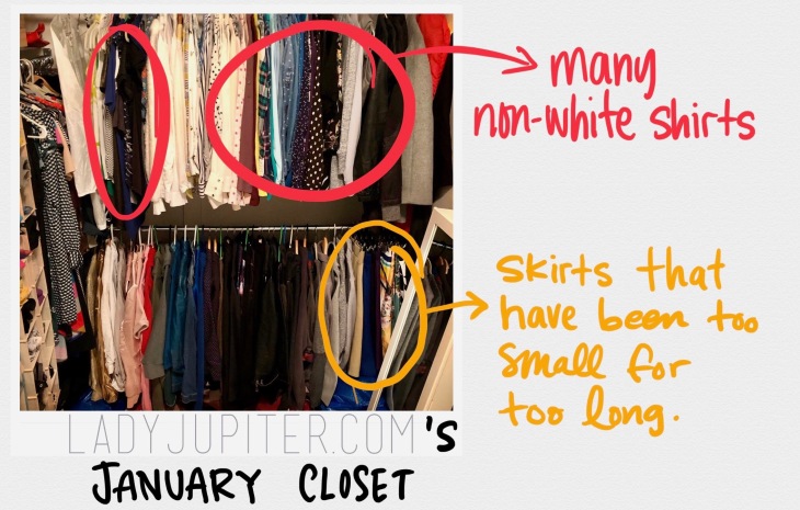 My January closet. Lots of room to improve. #startsomewhere #maximalism #clothes