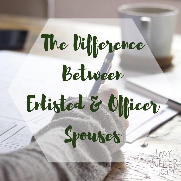 The difference between E and O spouses - that's right. #MilSpos #militarywives