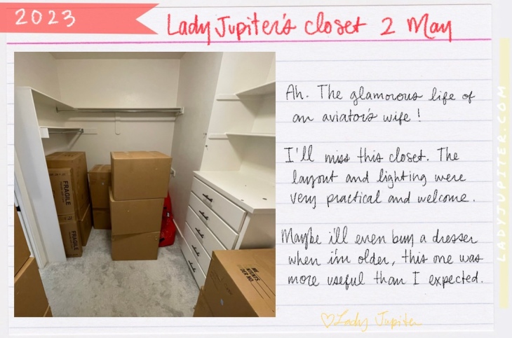 Ah, boxes for days. I'll miss this closet. I hope it serves its next users as well as it did me. #LadyJupiter #PCSing #MovingOut